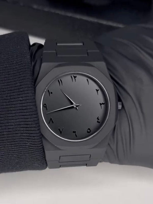 Black Aura Quartz Watch – Stylish Analog Watch for Men & Boys