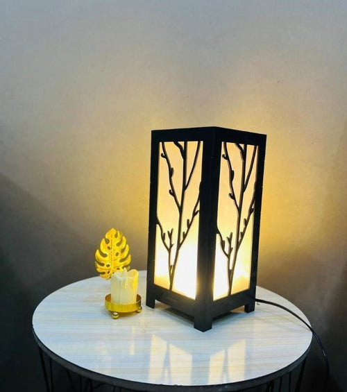 Branch Motif Design Wooden Table & Floor Lamp